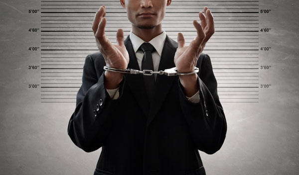 HR Concept Excutive Man in handcufs